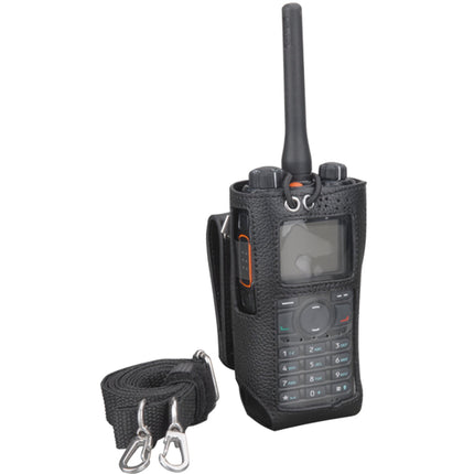 Hytera LCY003 Leather Carrying Case With LCD Display and Keypad, For Thin Battery - Atlantic Radio Communications Corp.