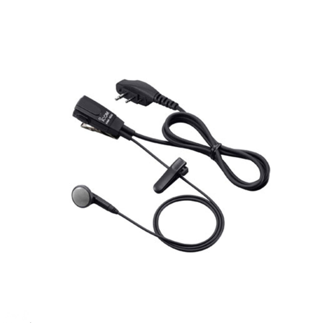 Icom HM166LA Earphone Microphone With 2-Pin Right Angle Connector - Atlantic Radio Communications Corp.