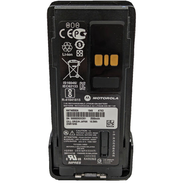 Motorola NNTN8560A Battery - UL-Rated Lithium-ion (2500mAh) - Intrinsically Safe - Atlantic Radio Communications Corp.